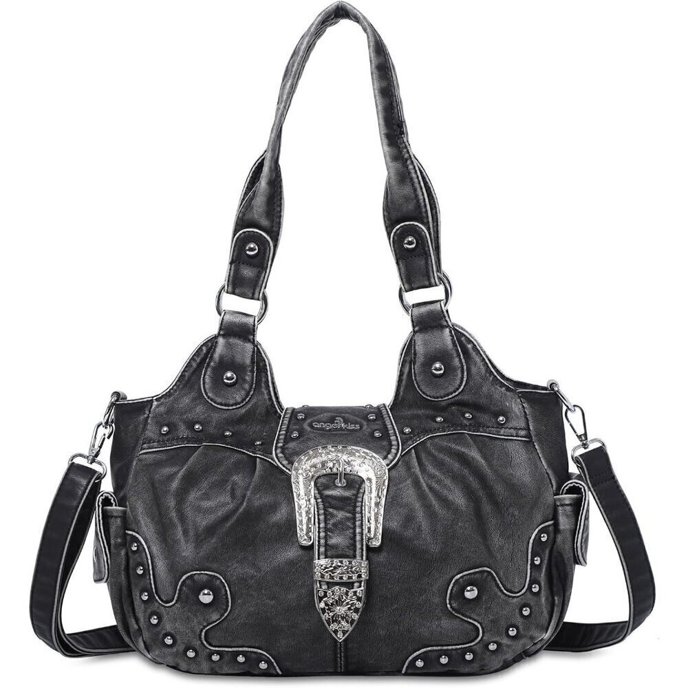 Hobo Bags for Women Balck Vegan Leather Shoulder Bags Crossbody Purses
